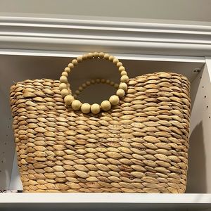 A New Day- Circle Handle Straw Tote Bag